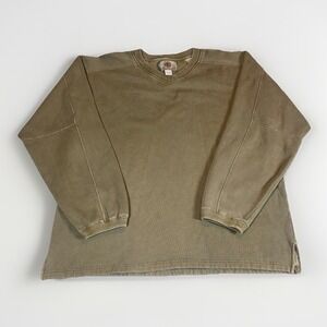 Vintage‎ Territory Ahead Olive Textured V Neck Pullover Sweatshirt Mens XL